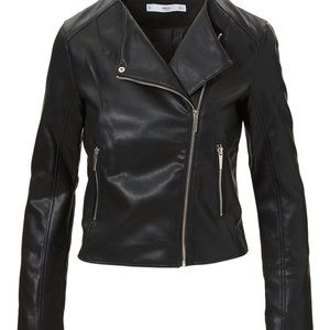 Black Faux Leather Moto Jacket
